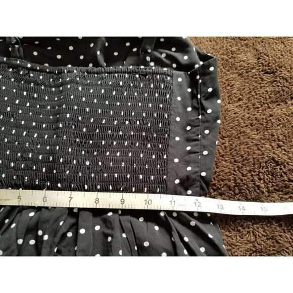 Old Navy Crop Leg Jumpsuit Polka Dot Black White Adjustable Strap Smocked XS - Picture 6 of 11